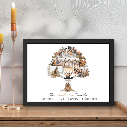 Personalizowany Plakat Drzewo Rodzinne ze Zdjęć A3 – Family Tree Photo Poster, Prezent dla Rodziny