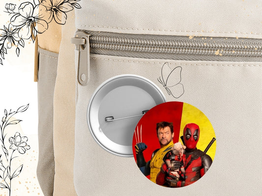Przypinka Deadpool & Wolverine – inspirowana filmem Marvel, estetyczna przypinka, prezent dla fana