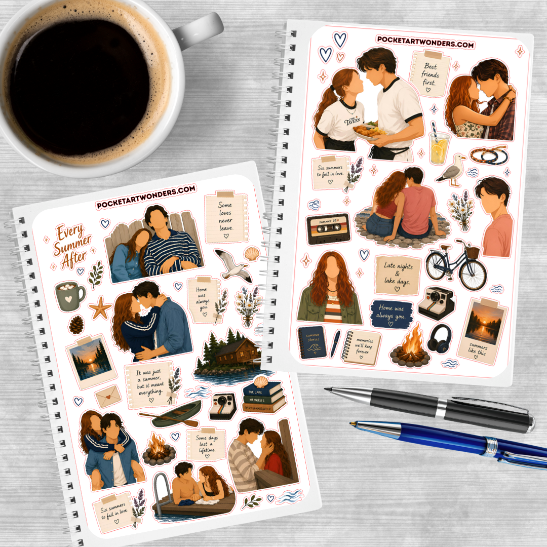 Naklejki Każdy Kolejny Rok – Zestaw naklejek książkowych, Bookish Stickers