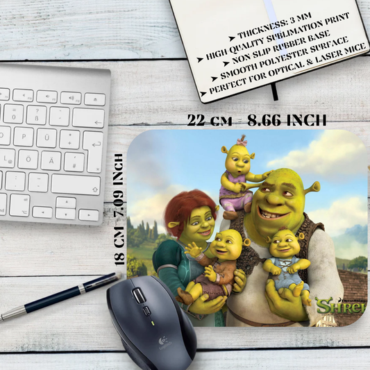 Mouse pad Shrek / Shrek – Shrek, Fiona and Donkey