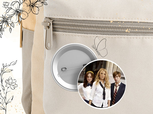 Gossip Girl Pin - series-inspired, aesthetic pin, Blair Waldorf, Serena van der Woodsen