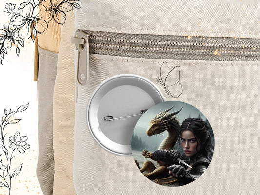 Fantasy pin - dragons, dragon riders, magic academy, romantasy aesthetic inspired by Fourth Wing