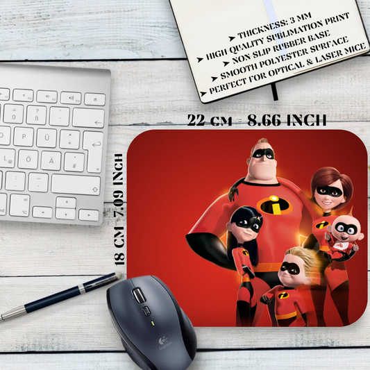 The Incredibles Mouse Pad – Pixar animation, Parr family