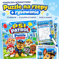 Książeczka interaktywna Psi Patrol – Puzzle na rzepy i rysowanie po kropkach | Mazak w zestawie