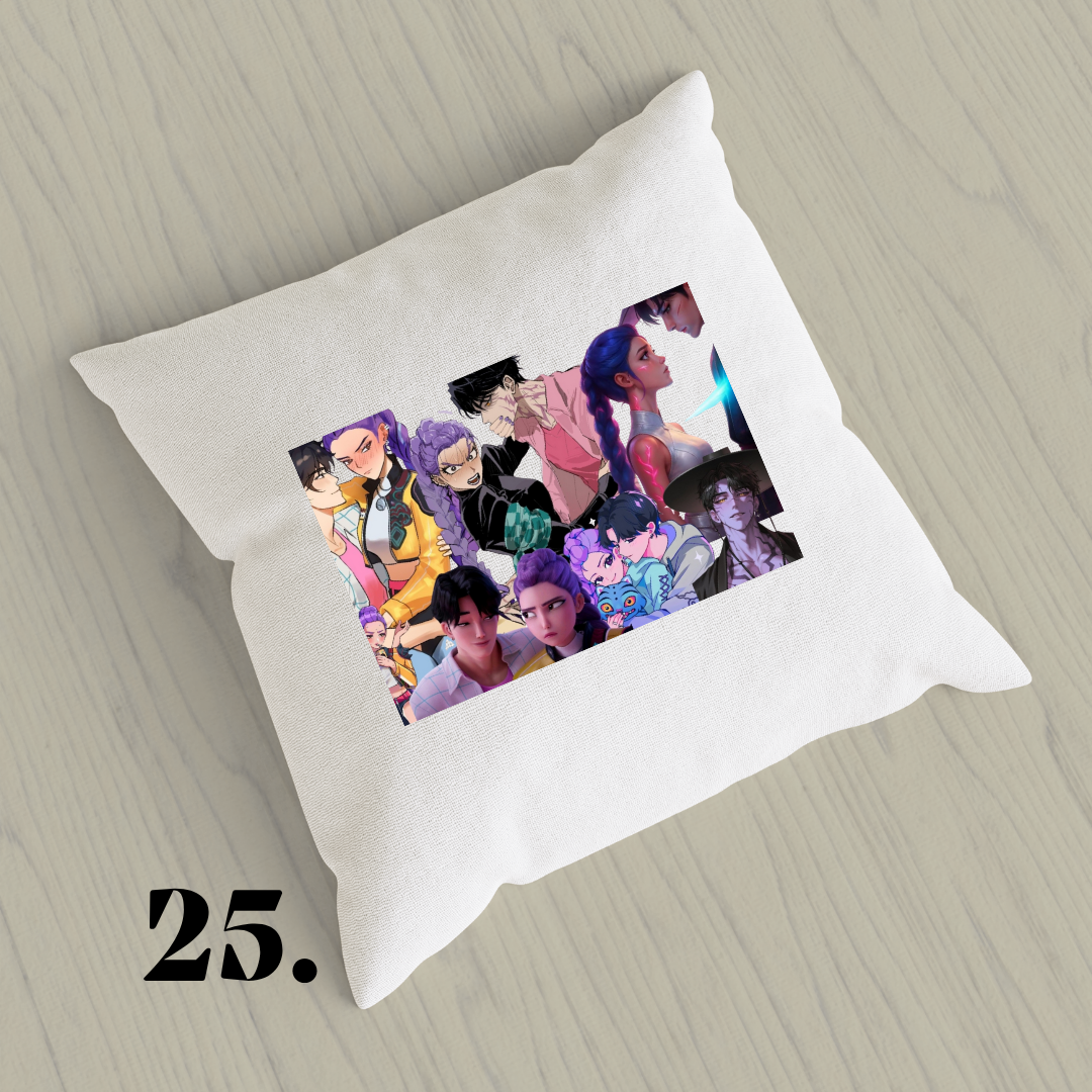 K-Pop Demon Hunters, Suho, Hana, Jiyoon, Netflix 2025 | Inspired Pillow Cover | 15x15in Sublimation Microfiber Cushion Case