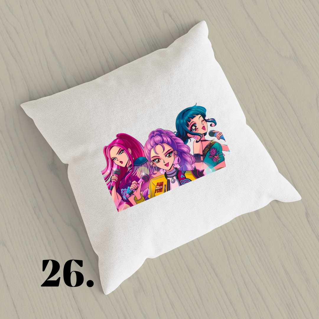 K-Pop Demon Hunters, Suho, Hana, Jiyoon, Netflix 2025 | Inspired Pillow Cover | 15x15in Sublimation Microfiber Cushion Case