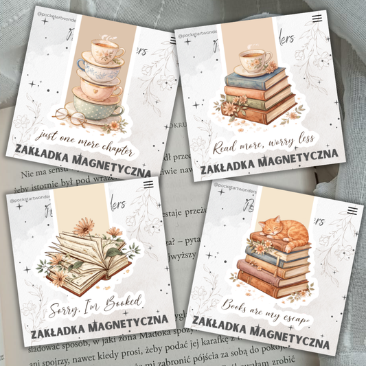 Magnetyczne zakładki do książki – bookish aesthetic, cozy reading, zestaw zakładek dla czytelnika