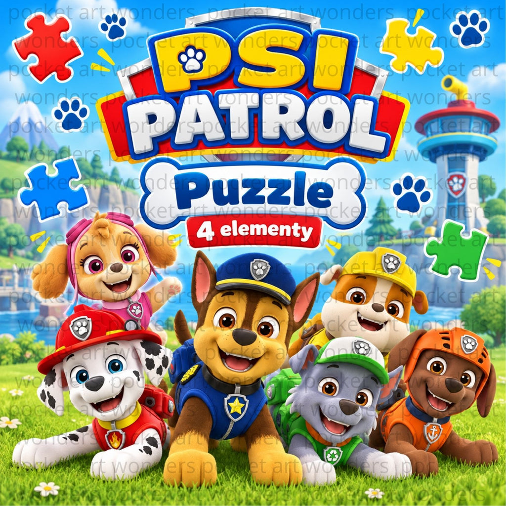 Książeczka interaktywna Psi Patrol – Puzzle na rzepy i rysowanie po kropkach | Mazak w zestawie