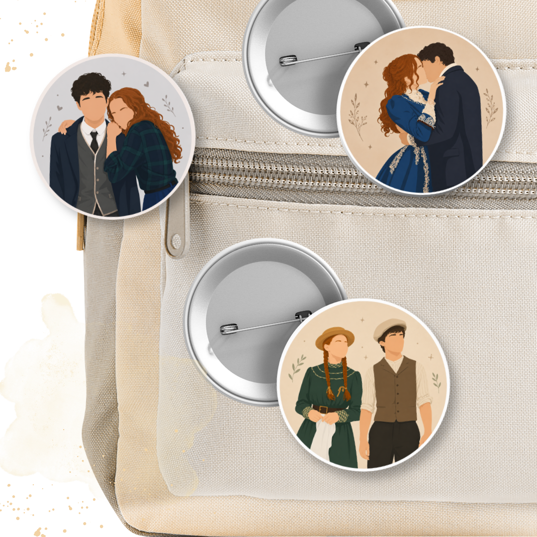 Pin Button 58 mm - Anne with an E