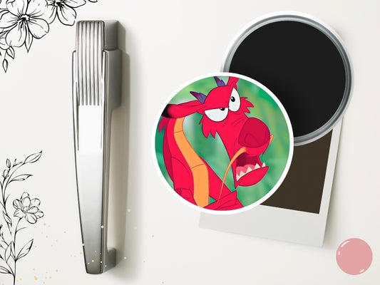 Mulan Refrigerator Magnet – Disney film inspired, aesthetic magnet, Mushu, Li Shang