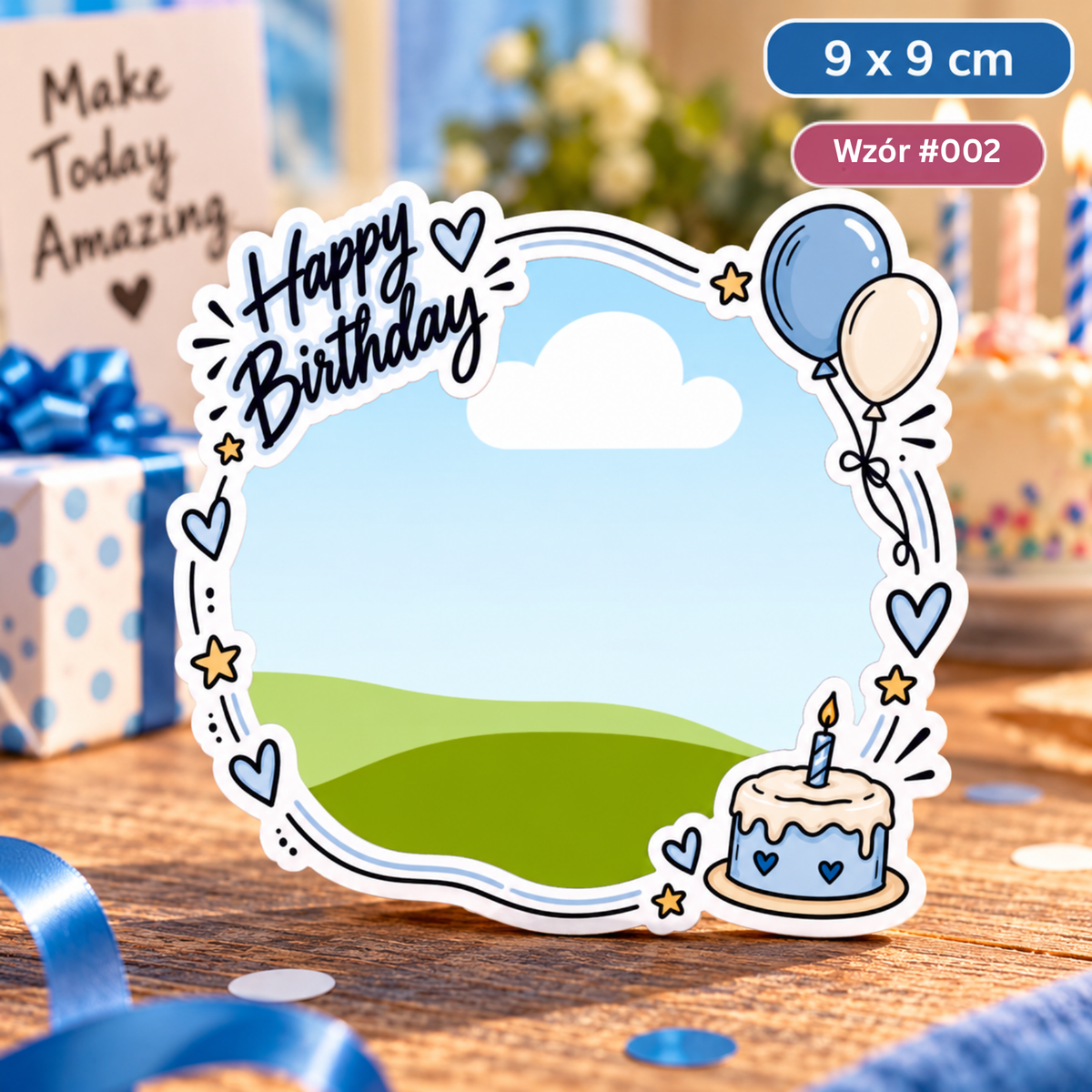 Personalizowany magnes ze zdjęciem na urodziny – Birthday