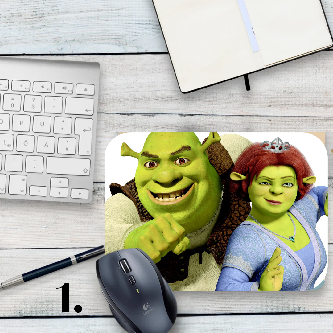 Mouse pad Shrek / Shrek – Shrek, Fiona and Donkey