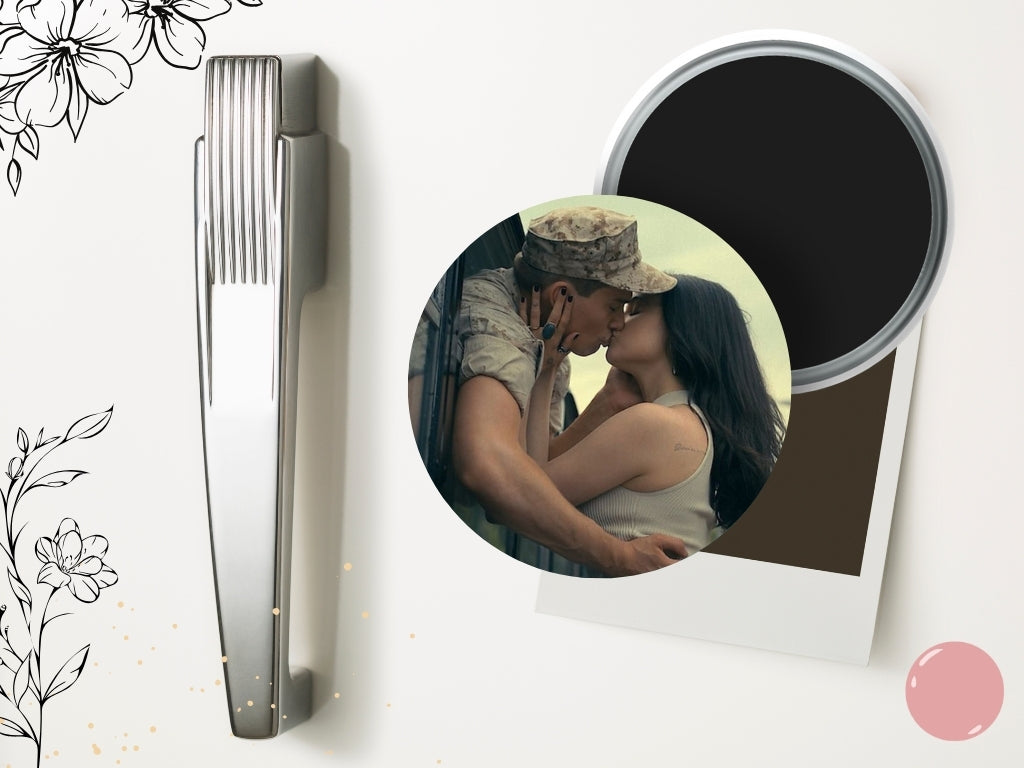 Magnes na lodówkę Purpurowe Serca – inspirowany filmem Netflix, romantyczny magnes, Cassie, Luke