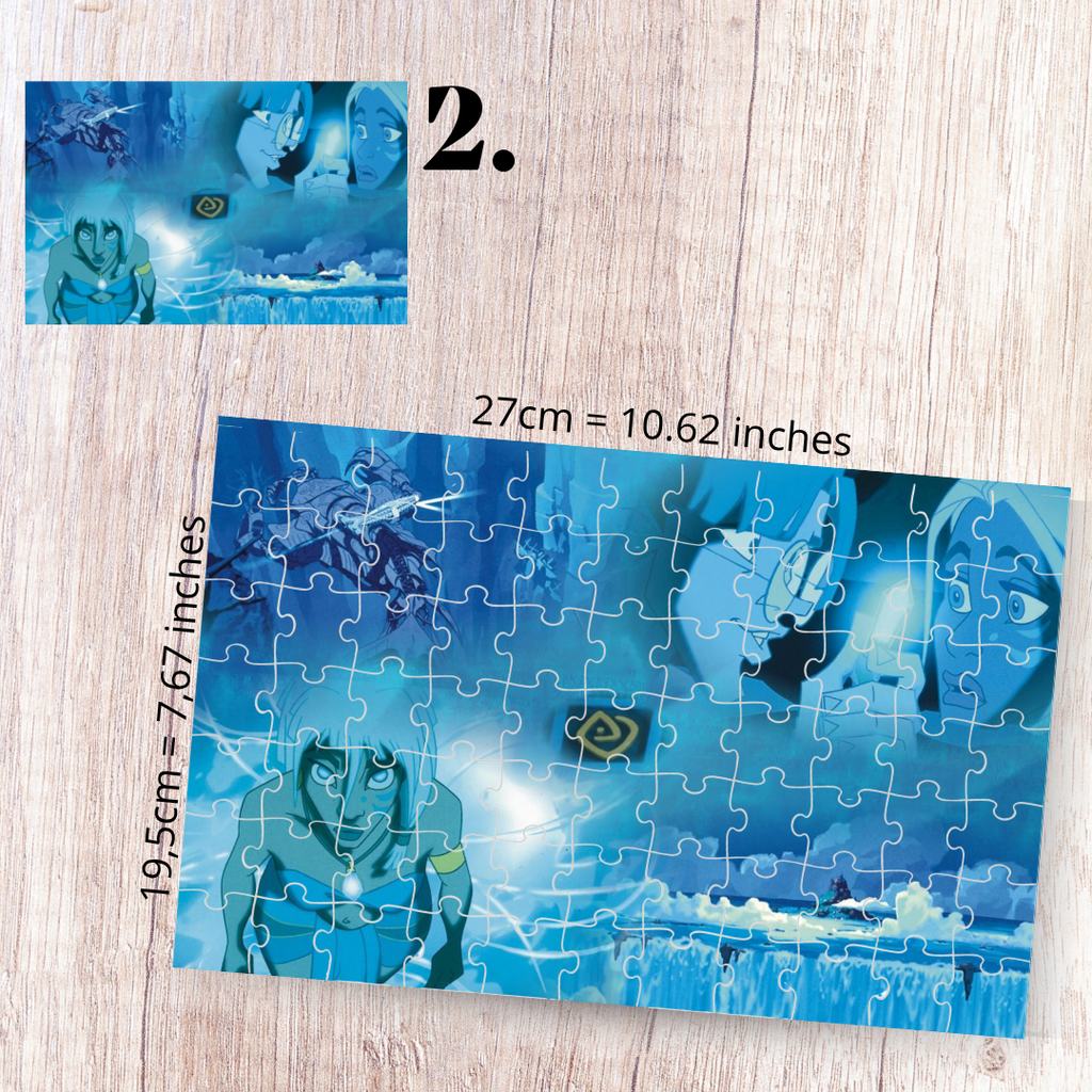 Atlantis: The Lost Empire Inspired Puzzle | 88 Piece Fan Art | Disney Aesthetic Collectible | Milo Thatch & Kida | Fan-Made Sublimation Puzzle Gift