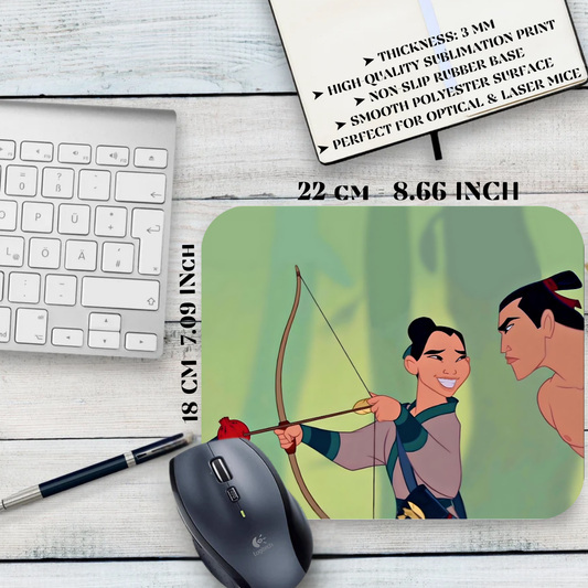 Mulan Mousepad / Mulan - Mushu and Li Shang