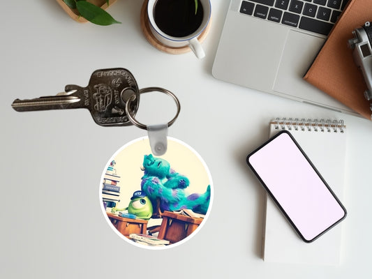 Breloczek Potwory i Spółka – inspirowany filmem Pixar, zabawny breloczek, Mike, Sulley