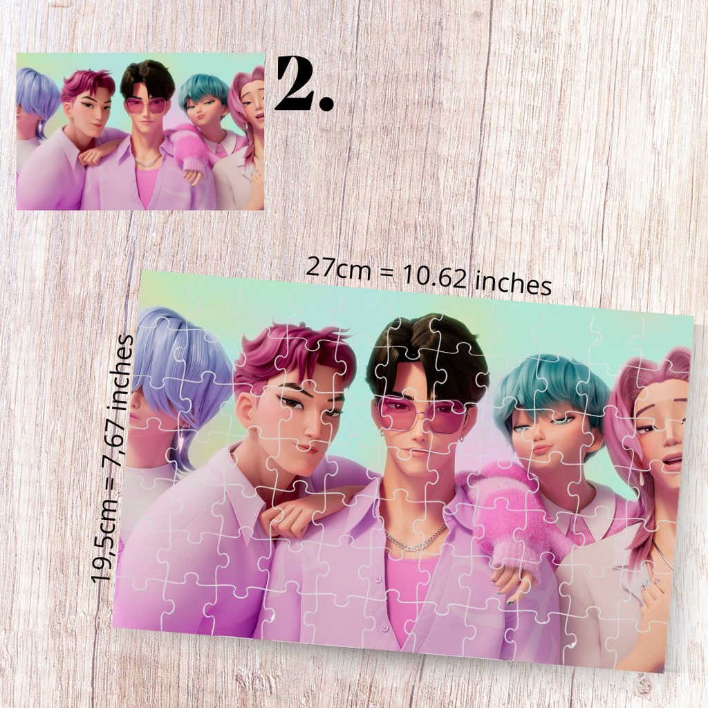 K-Pop Demon Hunters Inspired Puzzle | 88 Piece Fan Art | Sony Pictures Animation Aesthetic Collectible | Sun-Hee & Bora | Korean Fantasy Puzzle Gift