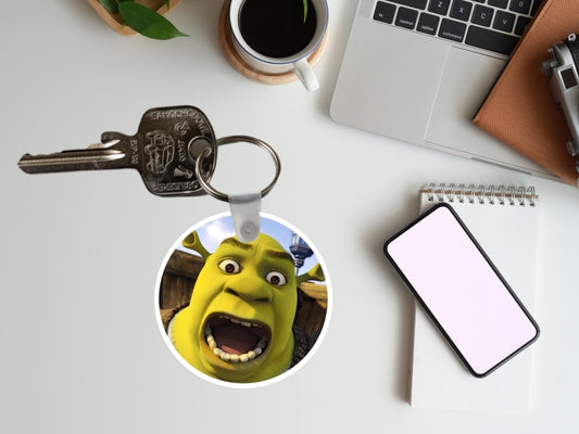 Breloczek Shrek – inspirowany filmem DreamWorks, zabawny breloczek, Shrek, Fiona, Osioł