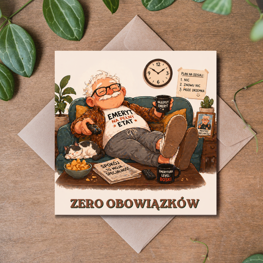 Śmieszna kartka na emeryturę – prezent dla emeryta