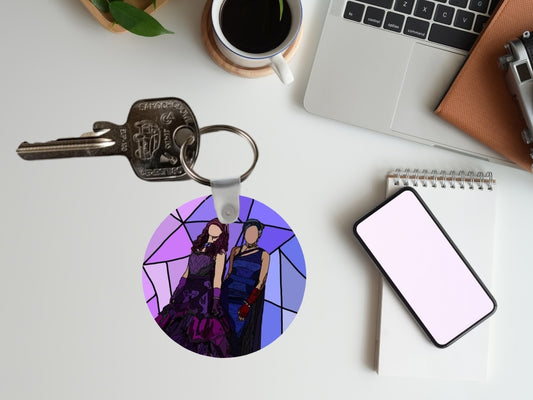 Successor's Keychain - Disney movie inspired, aesthetic keychain, Mal, Evie, Ben