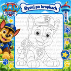 Książeczka interaktywna Psi Patrol – Puzzle na rzepy i rysowanie po kropkach | Mazak w zestawie