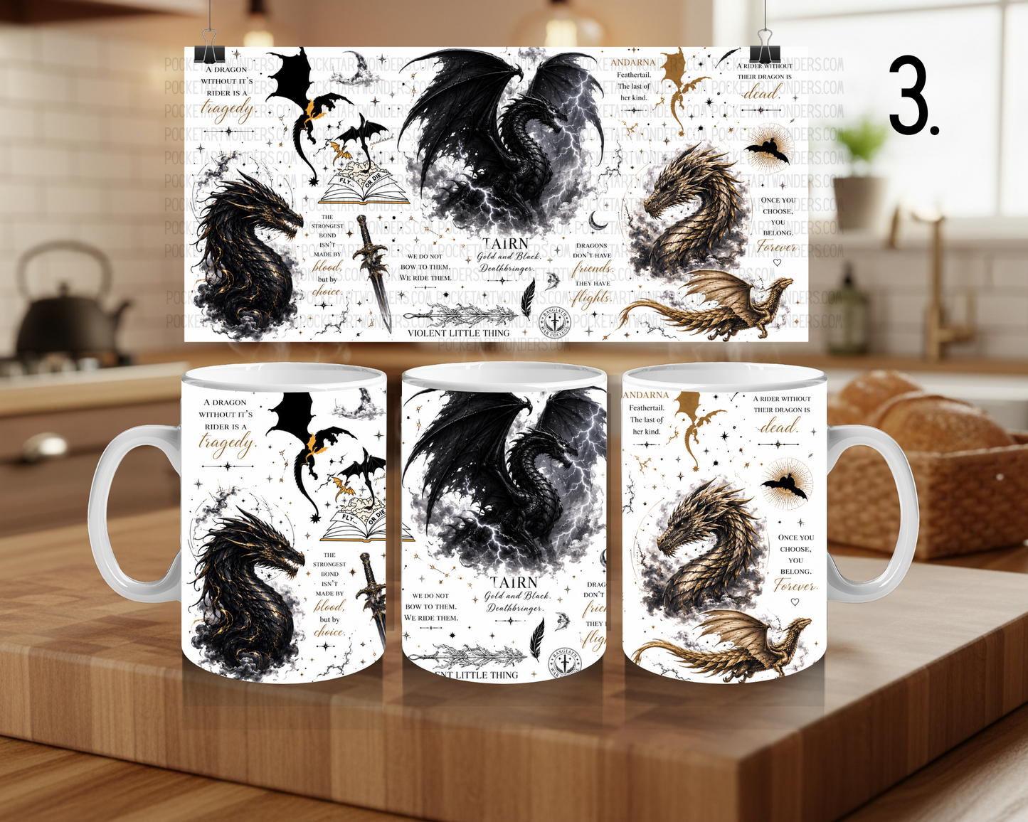 Ceramic Mug 330 ml - Fourth Wing Inspired