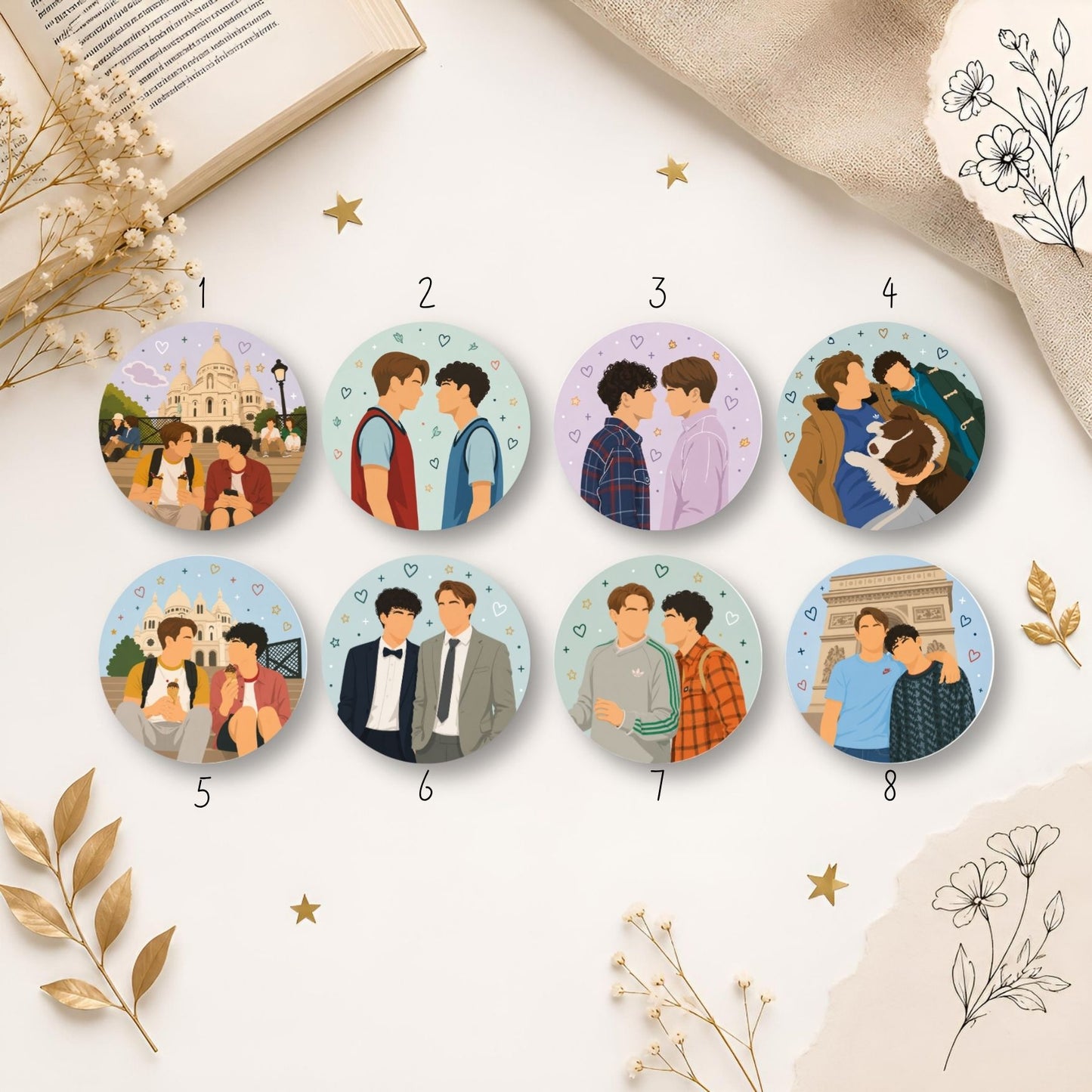 Magnes 58 mm - inspirowany Heartstopper