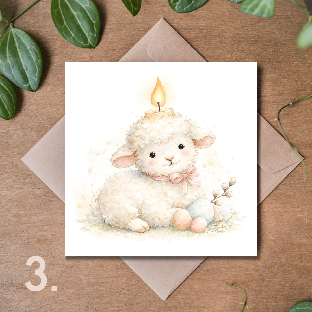 Ekskluzywna Kolekcja Kartek Wielkanocnych Premium 14,8 × 14,8 cm – 18 Wzorów do Wyboru | Kartka Świąteczna z Kopertą