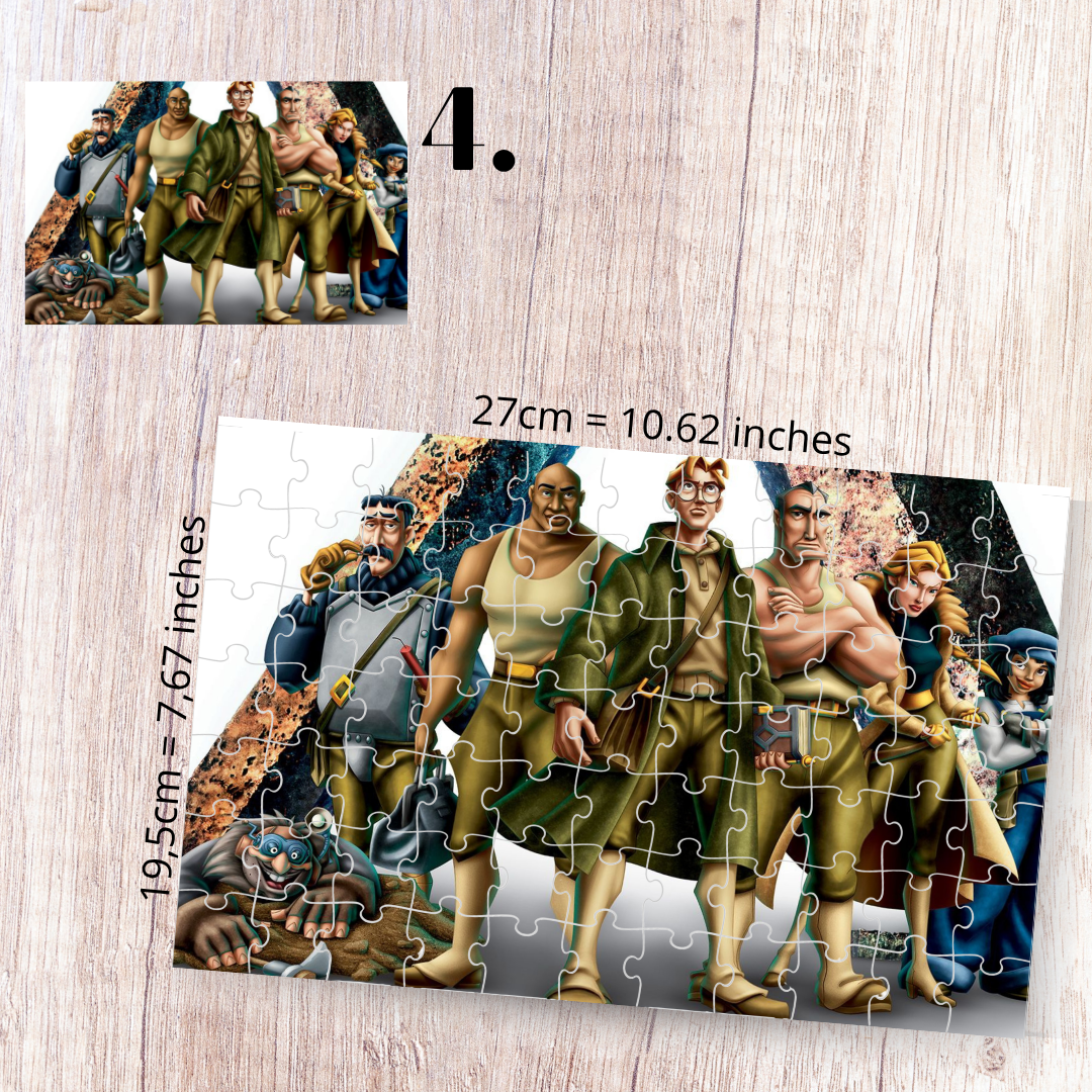 Atlantis: The Lost Empire Inspired Puzzle | 88 Piece Fan Art | Disney Aesthetic Collectible | Milo Thatch & Kida | Fan-Made Sublimation Puzzle Gift