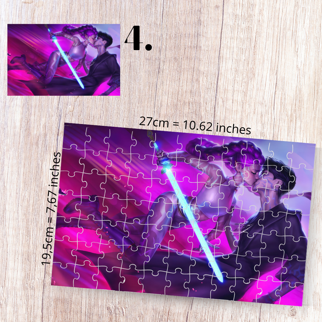 K-Pop Demon Hunters Inspired Puzzle | 88 Piece Fan Art | Sony Pictures Animation Aesthetic Collectible | Sun-Hee & Bora | Korean Fantasy Puzzle Gift