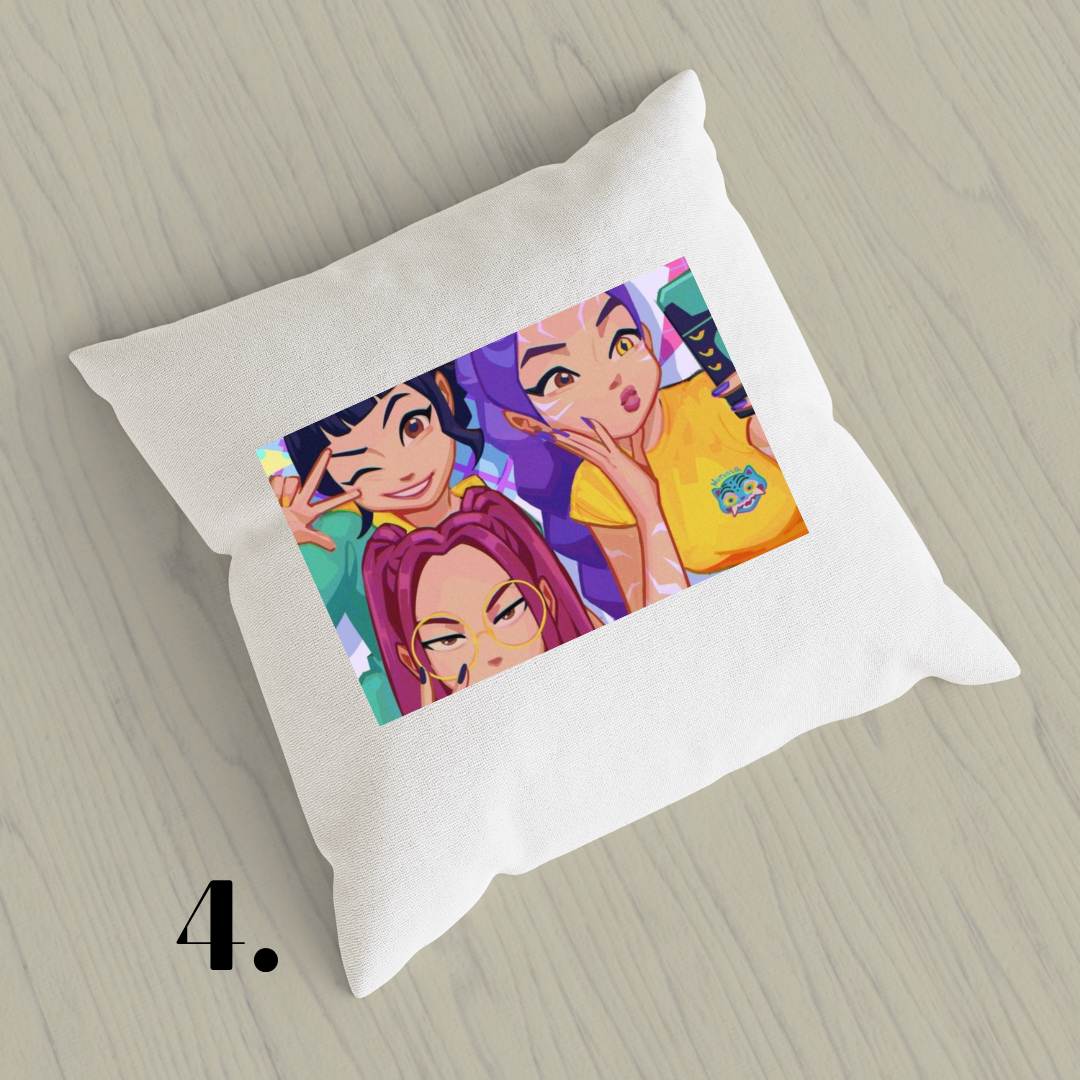 K-Pop Demon Hunters, Suho, Hana, Jiyoon, Netflix 2025 | Inspired Pillow Cover | 15x15in Sublimation Microfiber Cushion Case