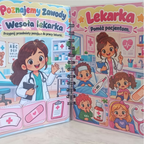 Książeczka interaktywna „Poznajemy zawody” – Edukacyjna zabawa na rzepy | A5