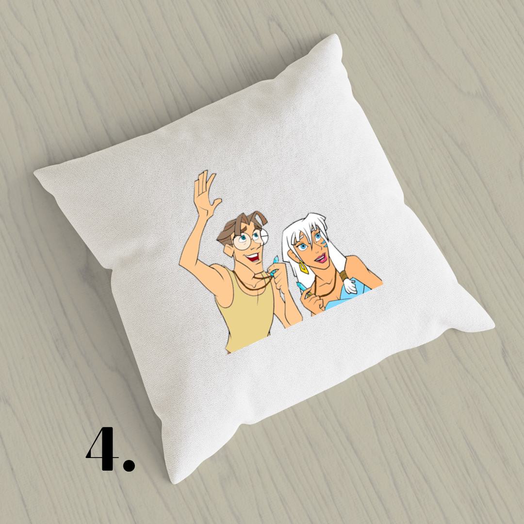 Atlantis: The Lost Empire, Kida, Milo Thatch, Disney 2001 | Inspired Pillow Cover | 15x15in Sublimation Microfiber Cushion Case