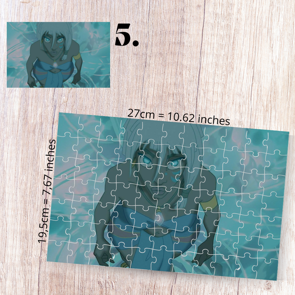 Atlantis: The Lost Empire Inspired Puzzle | 88 Piece Fan Art | Disney Aesthetic Collectible | Milo Thatch & Kida | Fan-Made Sublimation Puzzle Gift