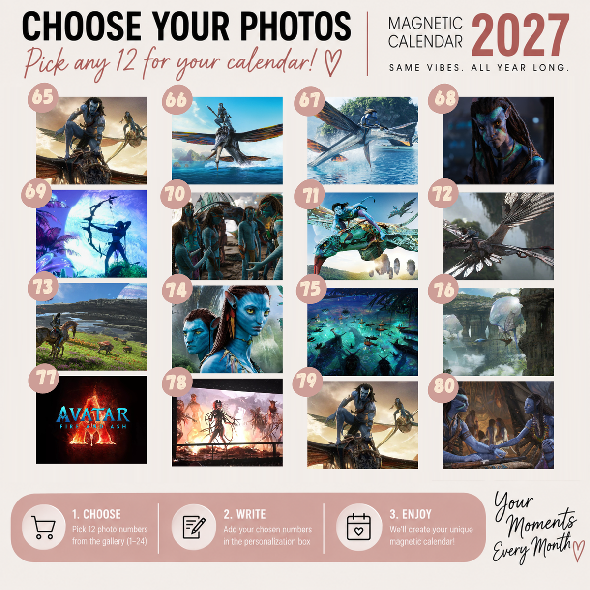 Kalendarz magnetyczny 2027 – Avatar