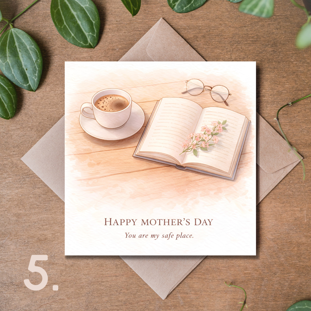 Kolekcja Kartek na Dzień Matki Premium 14,8 × 14,8 cm – Wybierz Swój Wzór | Elegancka Kartka z Kopertą