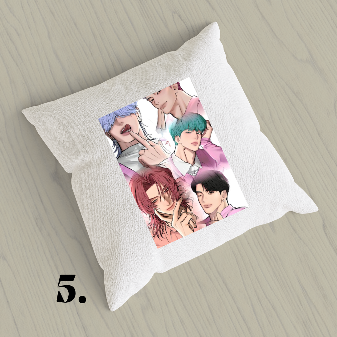 K-Pop Demon Hunters, Suho, Hana, Jiyoon, Netflix 2025 | Inspired Pillow Cover | 15x15in Sublimation Microfiber Cushion Case
