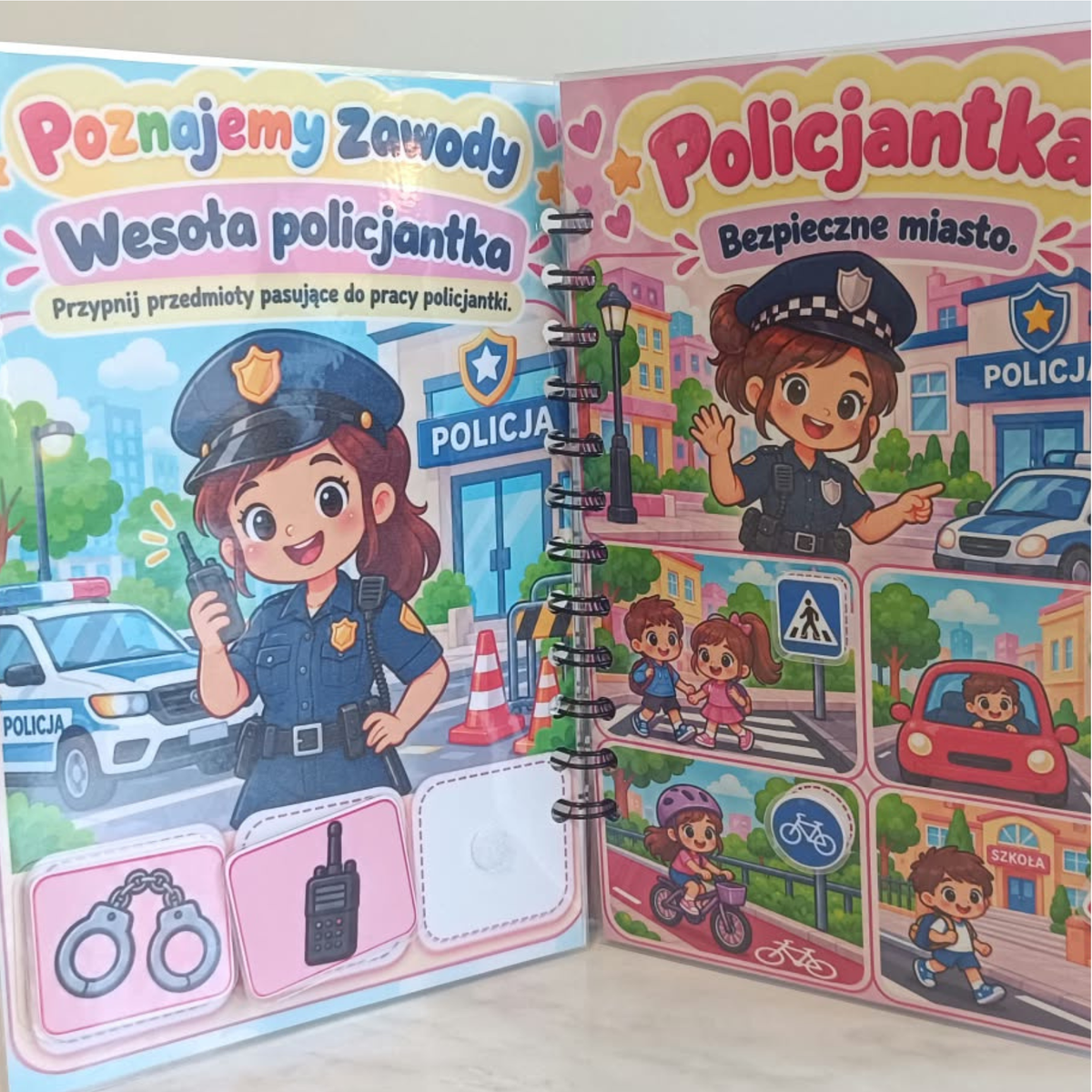 Książeczka interaktywna „Poznajemy zawody” – Edukacyjna zabawa na rzepy | A5