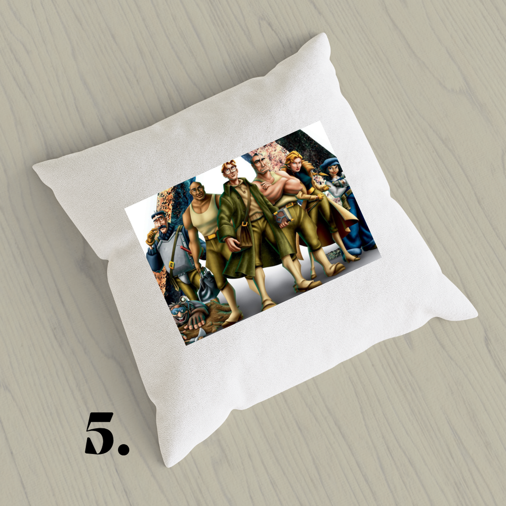 Atlantis: The Lost Empire, Kida, Milo Thatch, Disney 2001 | Inspired Pillow Cover | 15x15in Sublimation Microfiber Cushion Case