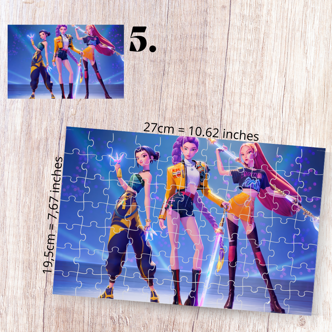 K-Pop Demon Hunters Inspired Puzzle | 88 Piece Fan Art | Sony Pictures Animation Aesthetic Collectible | Sun-Hee & Bora | Korean Fantasy Puzzle Gift