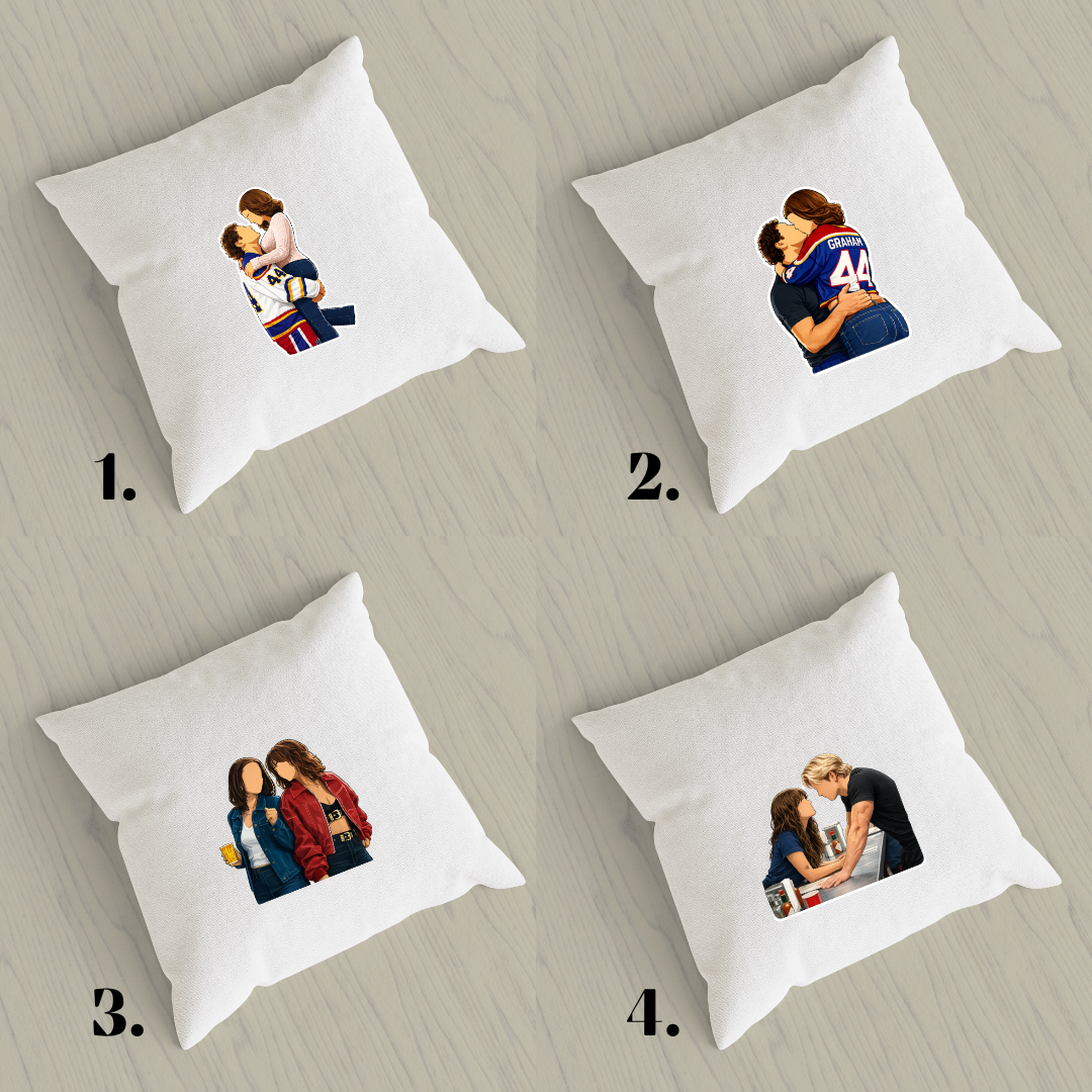 Off Campus pillowcase - hockey romance and BookTok aesthetic