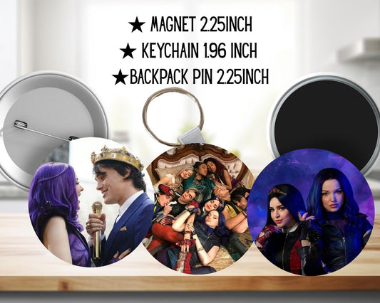 Disney Descendants | Backpack pin | Magnet | Keychain