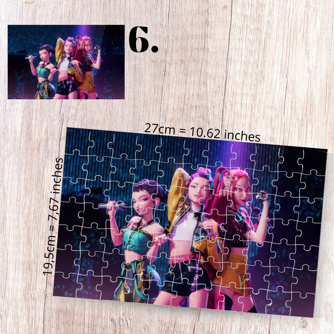 K-Pop Demon Hunters Inspired Puzzle | 88 Piece Fan Art | Sony Pictures Animation Aesthetic Collectible | Sun-Hee & Bora | Korean Fantasy Puzzle Gift