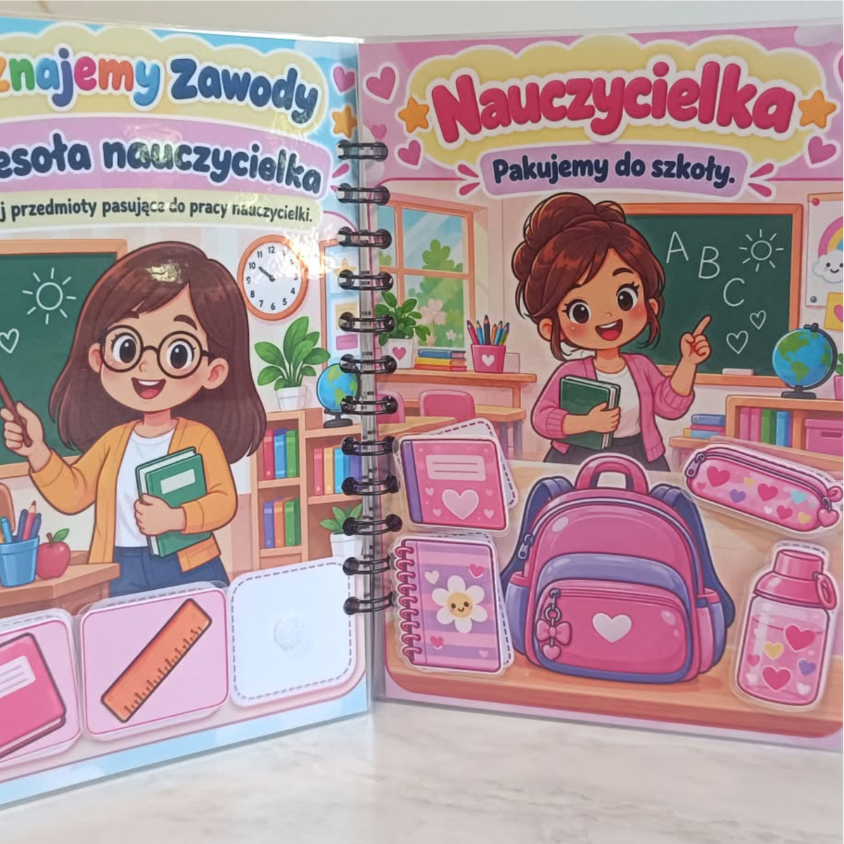 Książeczka interaktywna „Poznajemy zawody” – Edukacyjna zabawa na rzepy | A5