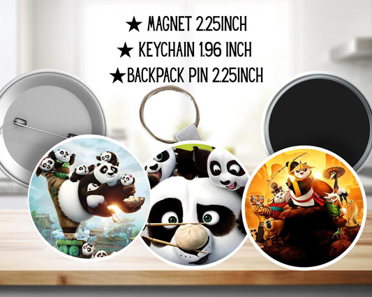 Kung fu panda | Backpack pin | Magnet | Keychain