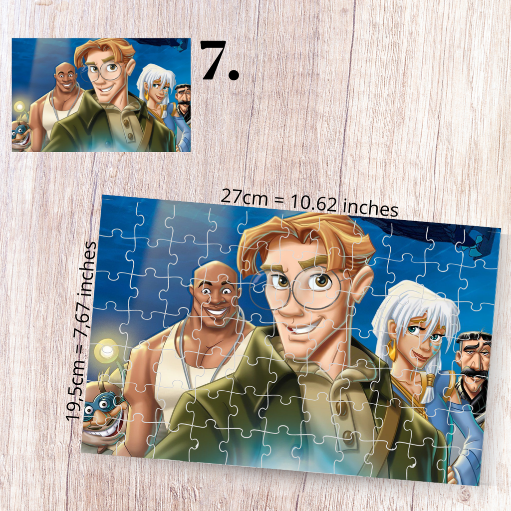 Atlantis: The Lost Empire Inspired Puzzle | 88 Piece Fan Art | Disney Aesthetic Collectible | Milo Thatch & Kida | Fan-Made Sublimation Puzzle Gift