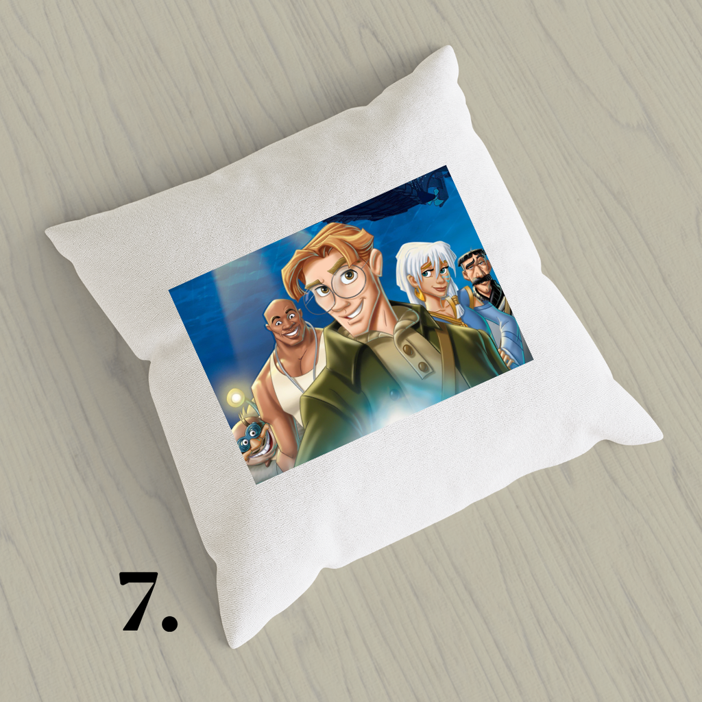 Atlantis: The Lost Empire, Kida, Milo Thatch, Disney 2001 | Inspired Pillow Cover | 15x15in Sublimation Microfiber Cushion Case