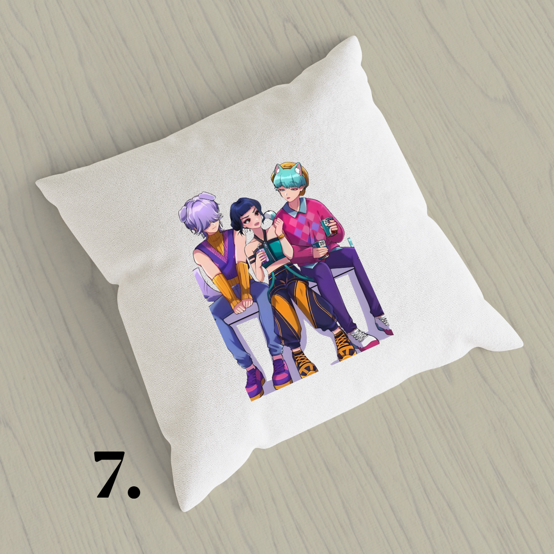 K-Pop Demon Hunters, Suho, Hana, Jiyoon, Netflix 2025 | Inspired Pillow Cover | 15x15in Sublimation Microfiber Cushion Case