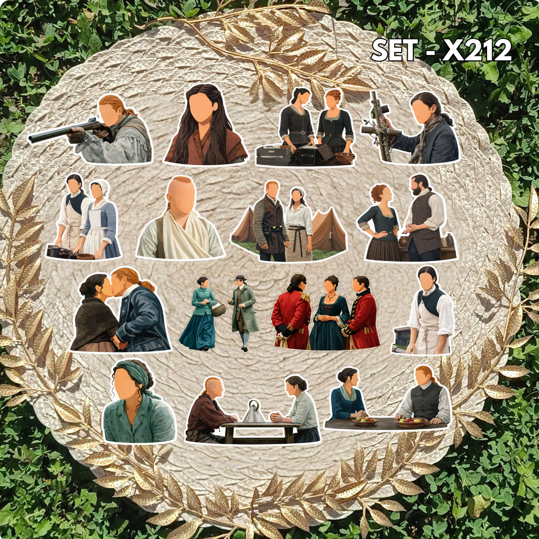 Zestaw naklejek Outlander / Outlander – Claire i Jamie Fraser