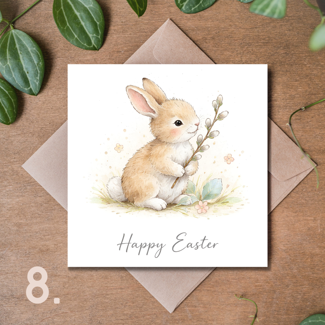 Ekskluzywna Kolekcja Kartek Wielkanocnych Premium 14,8 × 14,8 cm – 18 Wzorów do Wyboru | Kartka Świąteczna z Kopertą